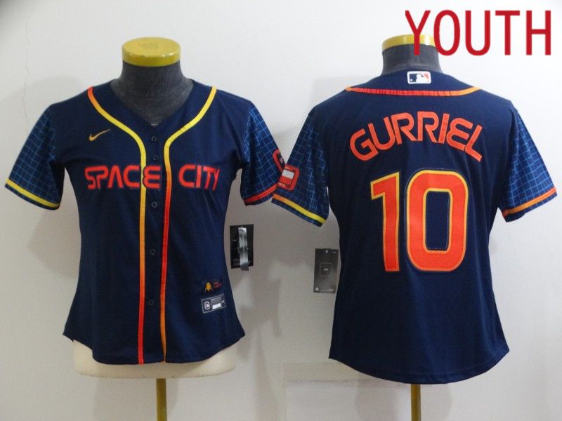 Youth Houston Astros #10 Gurriel Blue City Edition Game Nike 2022 MLB Jerseys->youth mlb jersey->Youth Jersey